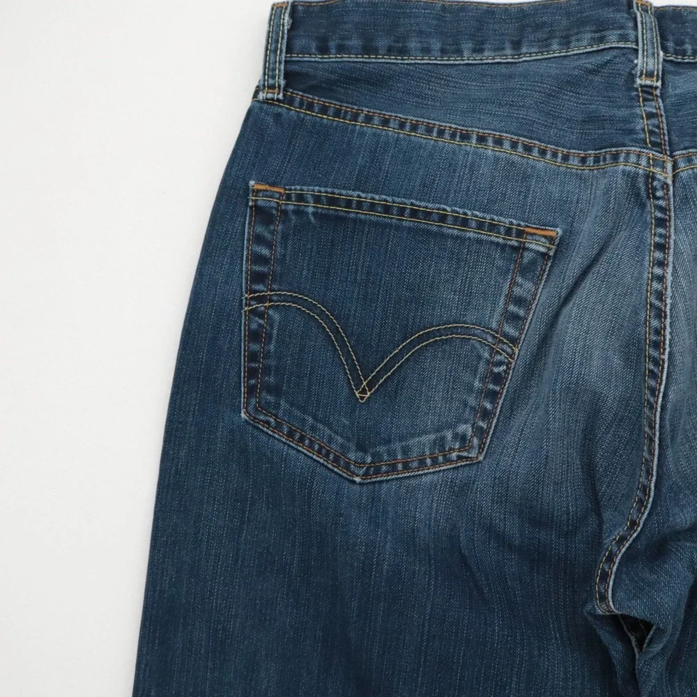 Levis 501 Original Fit Mens Jeans 34x34 Dark Blue Denim Button Fly Straight Leg